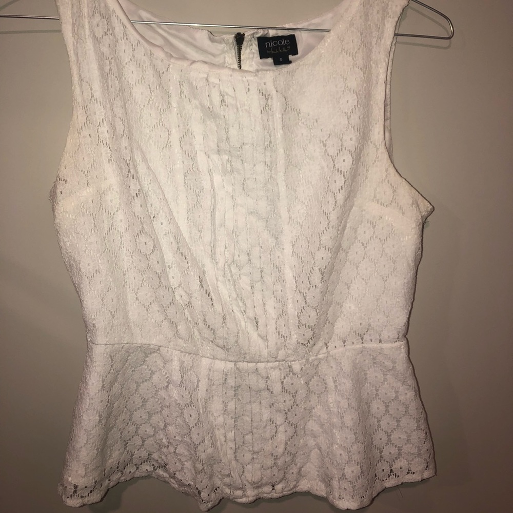 Nicole peplum white women’s blouse